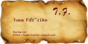 Tusa Füzike névjegykártya